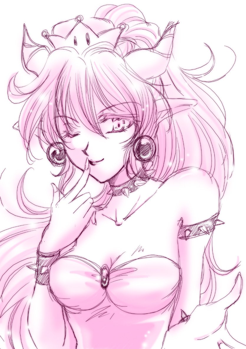 bowsette (mario and 1 more) drawn by 73kou33