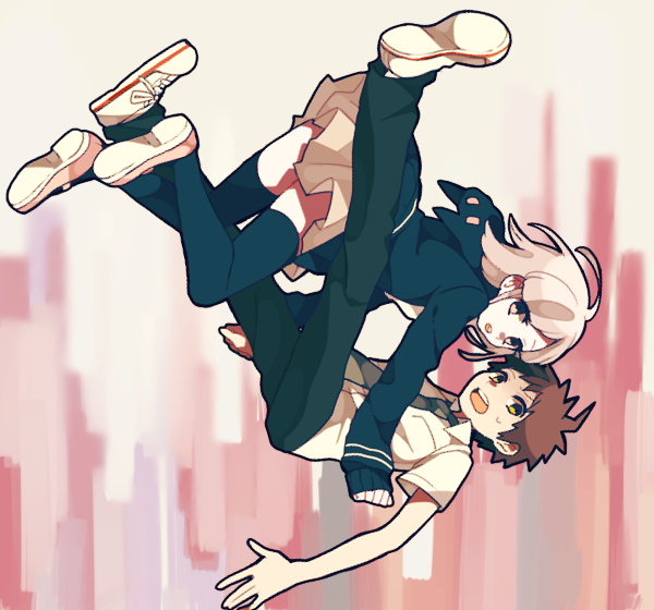 nanami chiaki and hinata hajime (danganronpa and 1 more) drawn by maco22