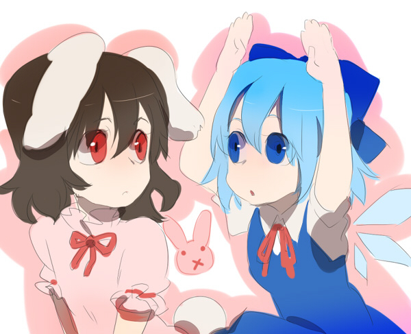 cirno and inaba tewi (touhou) drawn by kazune_(baumkuchen)