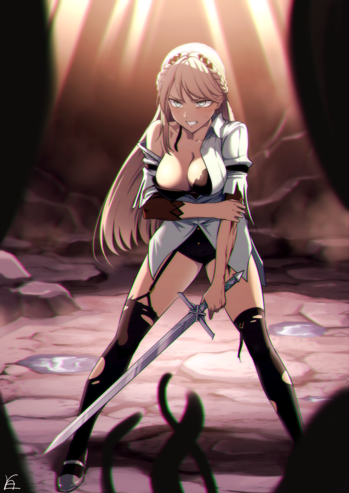 elaine auclair (eiyuu densetsu and 2 more) drawn by khear987
