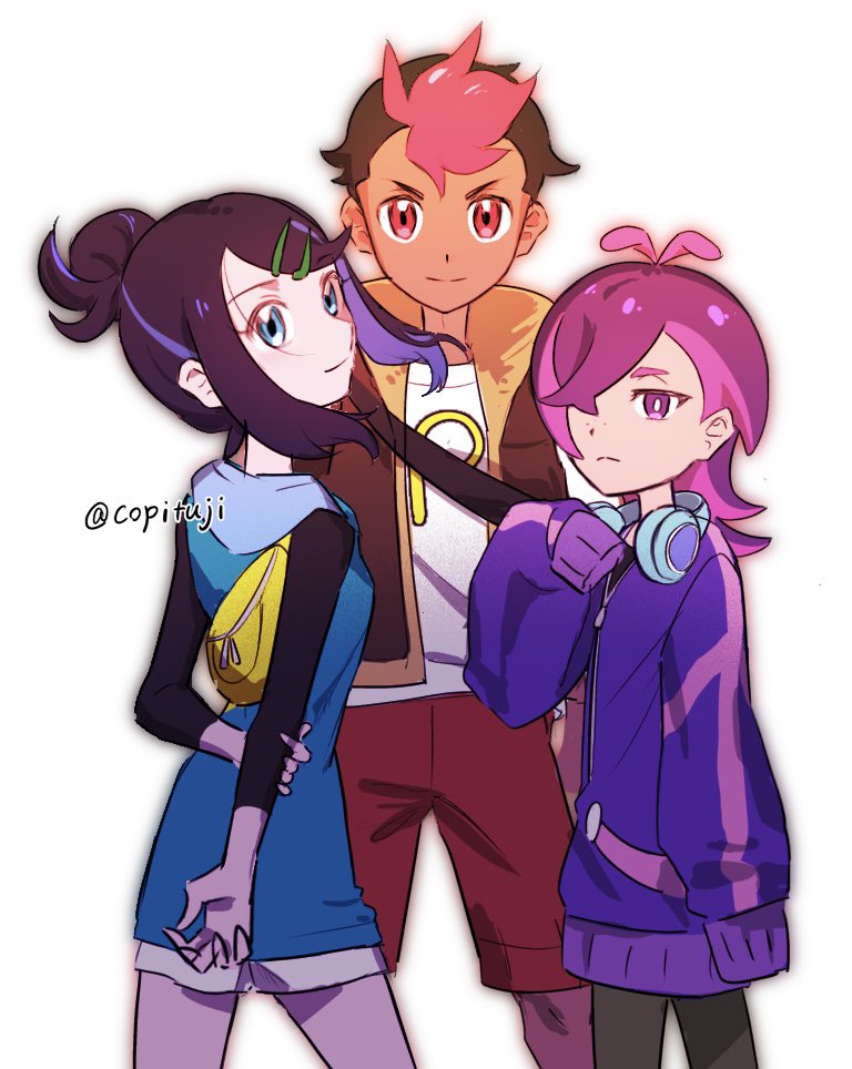 liko, dot, and roy (pokemon and 1 more) drawn by copituji