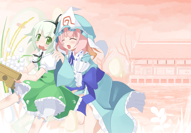 konpaku youmu and saigyouji yuyuko (touhou) drawn by arashiya