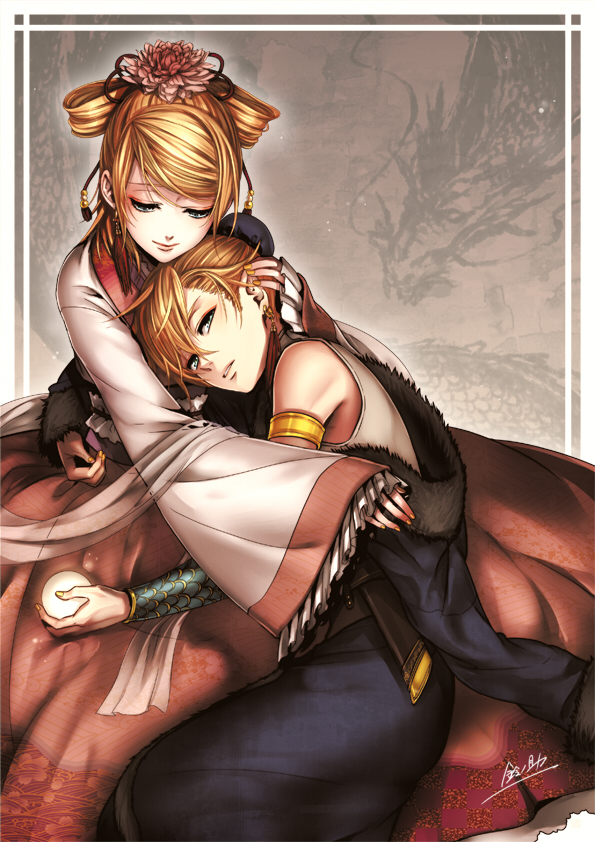 kagamine rin and kagamine len (vocaloid) drawn by suzunosuke_(sagula)