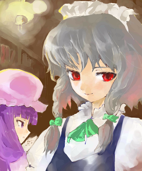 izayoi sakuya and patchouli knowledge (touhou) drawn by shunsei_(muratou)