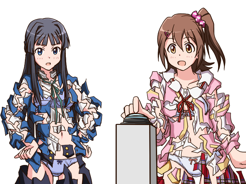 mogami shizuka and kasuga mirai (idolmaster and 1 more) drawn by lielos