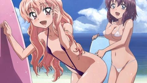 louise francoise le blanc de la valliere and henrietta de tristain (zero no tsukaima) drawn by fujii_masahiro