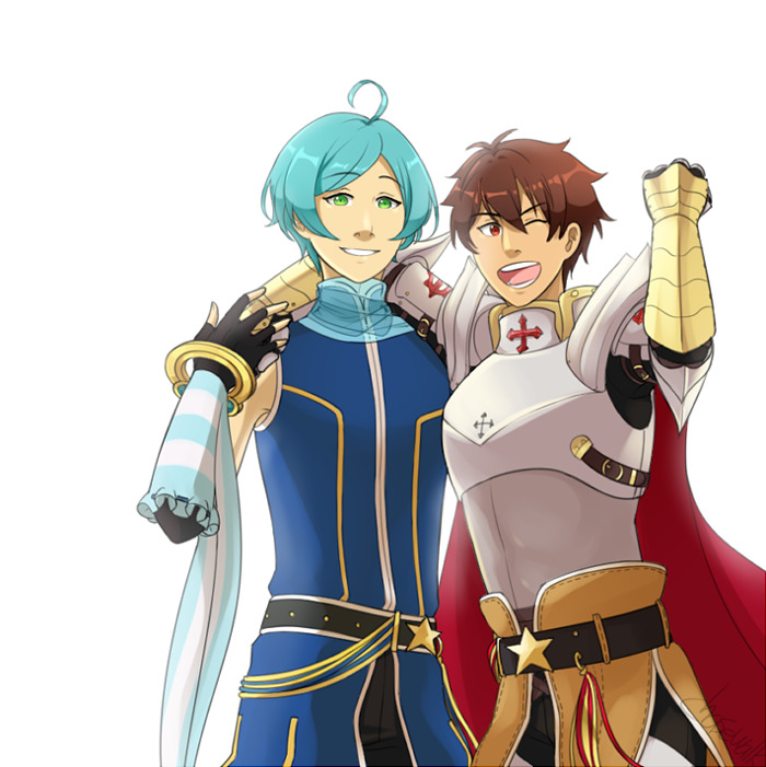 professor, morisawa chiaki, shinkai kanata, and paladin (ragnarok online and 1 more) drawn by chasewalk