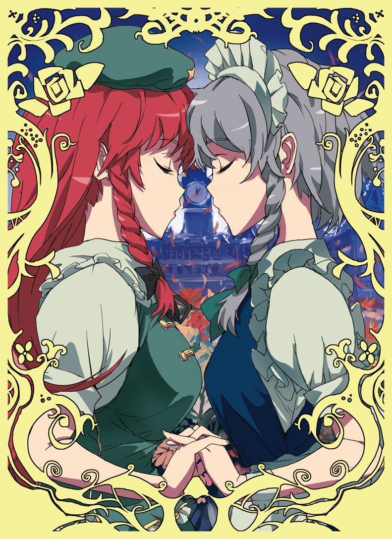 izayoi sakuya and hong meiling (touhou) drawn by sinzan