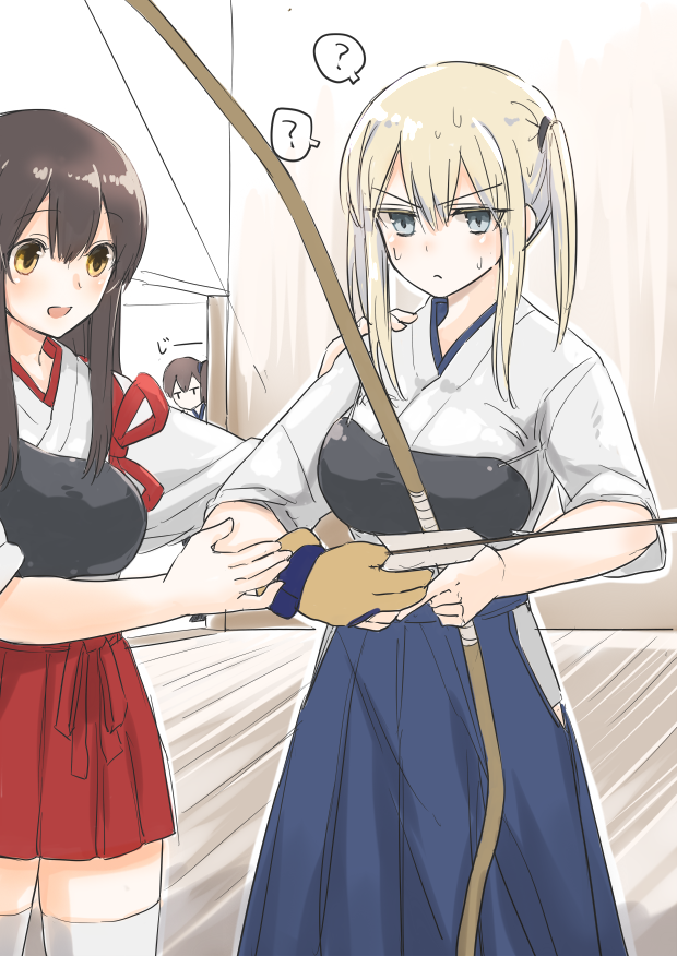 kaga, akagi, and graf zeppelin (kantai collection) drawn by fukuroumori