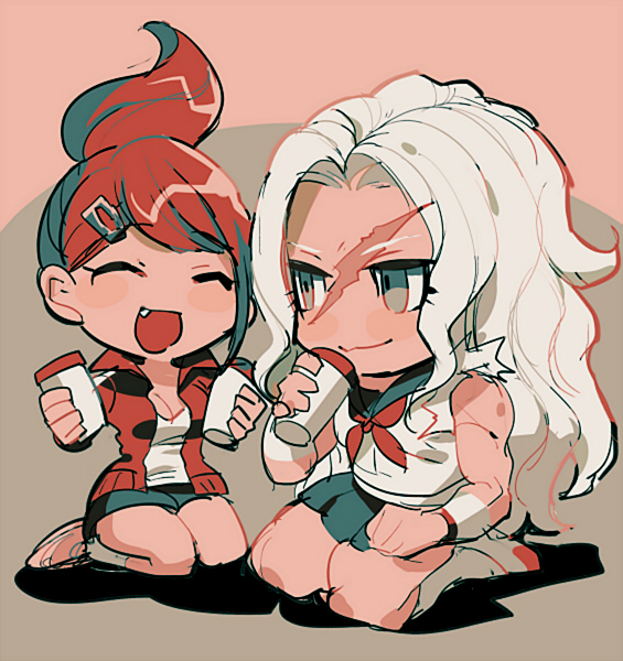 asahina aoi and ogami sakura (danganronpa and 1 more) drawn by aoki_(fumomo)