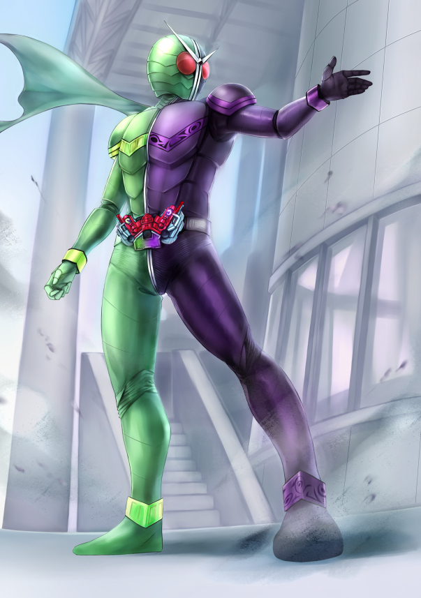 kamen rider double (kamen rider and 1 more) drawn by nidoro