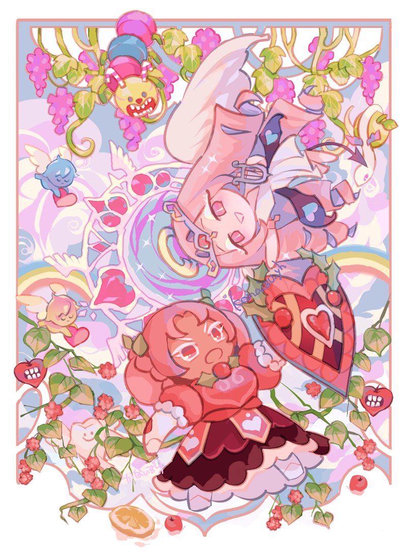 eternal sugar cookie and hollyberry cookie (cookie run and 1 more) drawn by kanaizu_yh