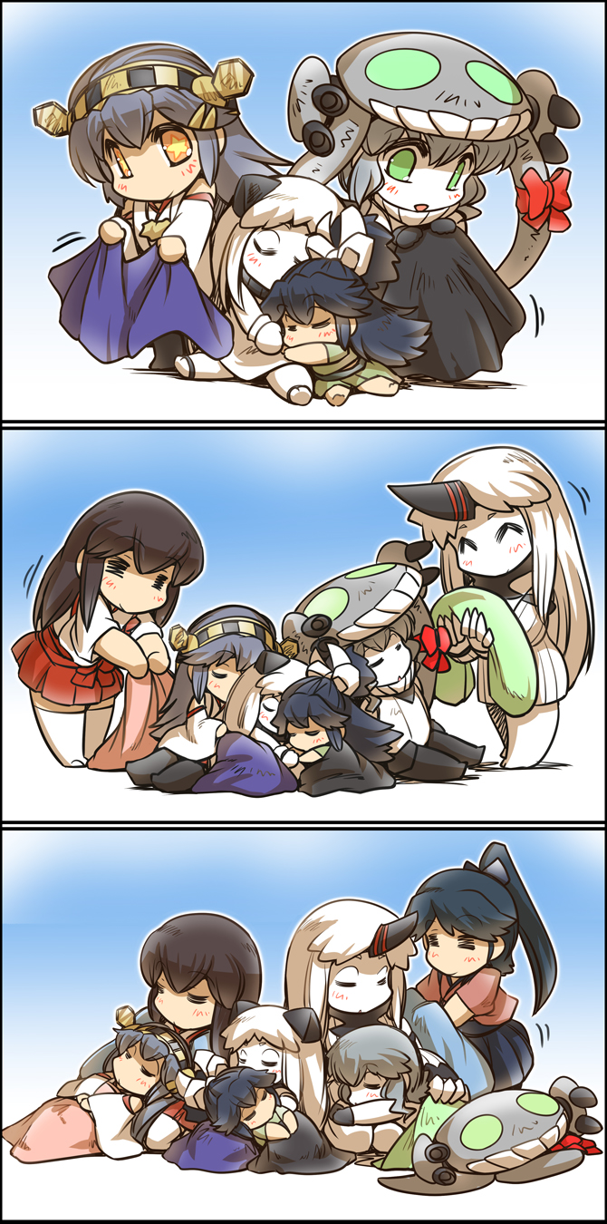 akagi, haruna, houshou, northern ocean princess, wo-class aircraft carrier, and 2 more (kantai collection) drawn by hisahiko