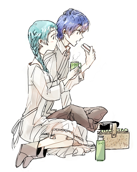 yuuki makoto and yamagishi fuuka (persona and 2 more) drawn by sutei_(giru)