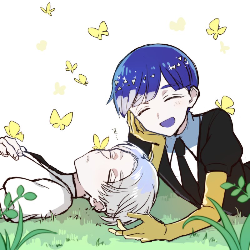 phosphophyllite and cairngorm (houseki no kuni) drawn by tpi_ri