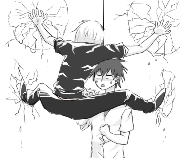 kamijou touma and accelerator (toaru majutsu no index) drawn by igarasi215