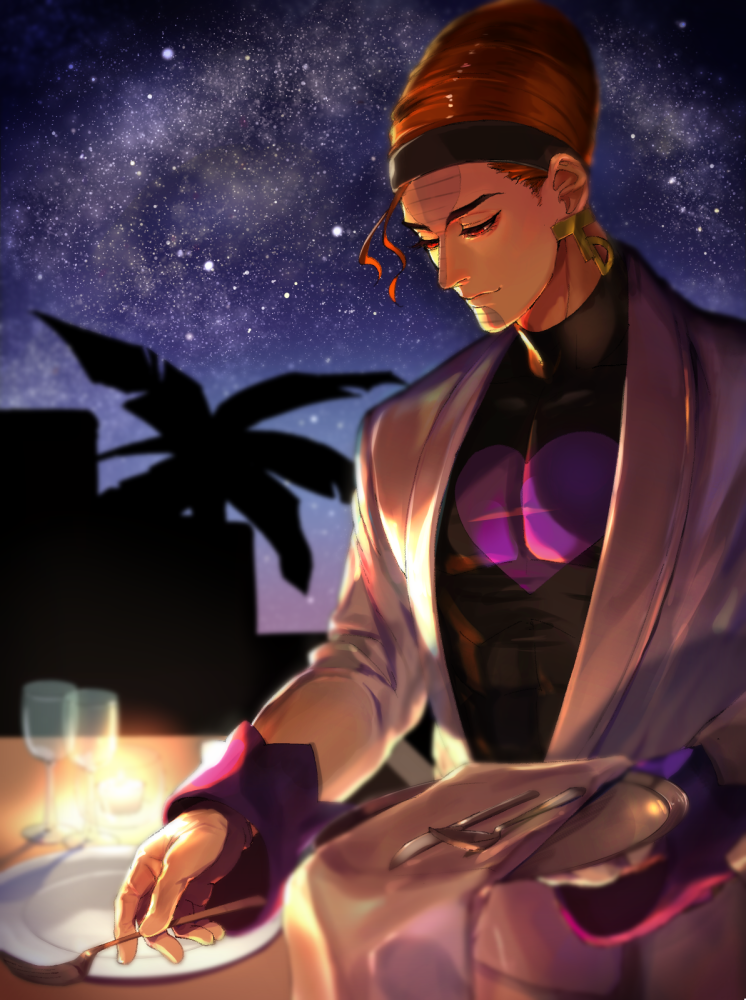 terence t. d'arby (jojo no kimyou na bouken and 1 more) drawn by zouhyou_(at4190)