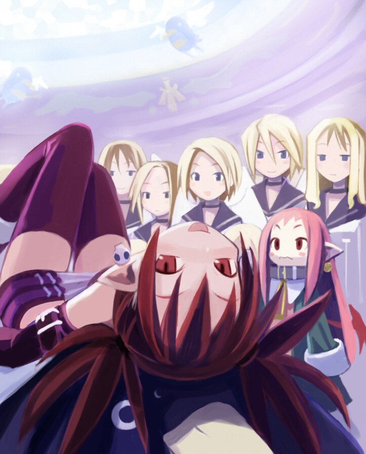 etna, prinny, and aramis (disgaea and 1 more) drawn by harada_takehito