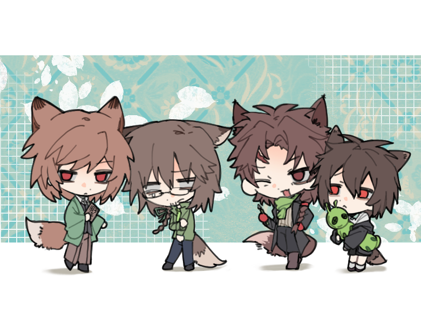 harada minoru, isoi haruki, harada mutei, and harada kazaru (saibou shinkyoku) drawn by 55_(chaodakafei)