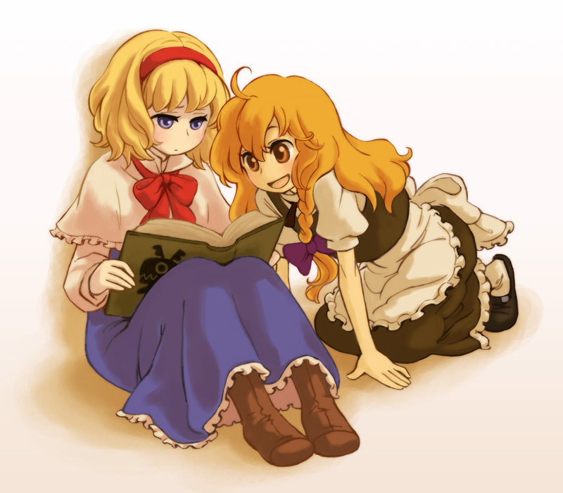 kirisame marisa and alice margatroid (touhou) drawn by arata_iri