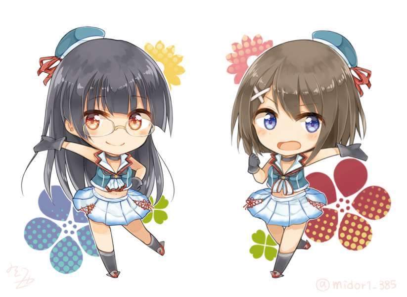 maya, choukai, maya kai ni, and choukai kai ni (kantai collection) drawn by midori_miyako