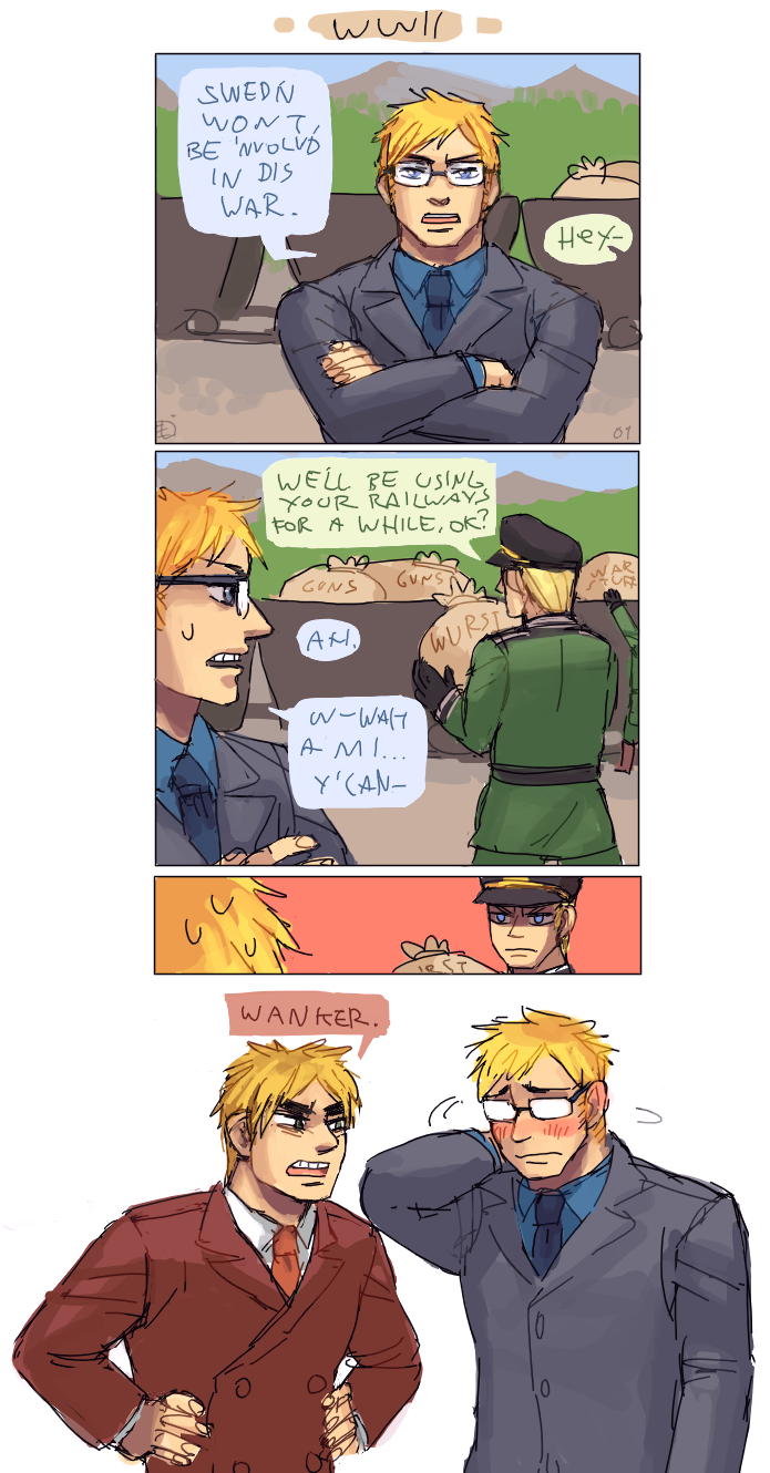 united kingdom, germany, and sweden (axis powers hetalia) drawn by emlan