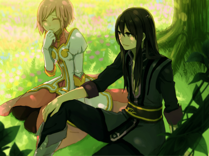 yuri lowell and estellise sidos heurassein (tales of and 1 more) drawn by tarukyo_(iruta)