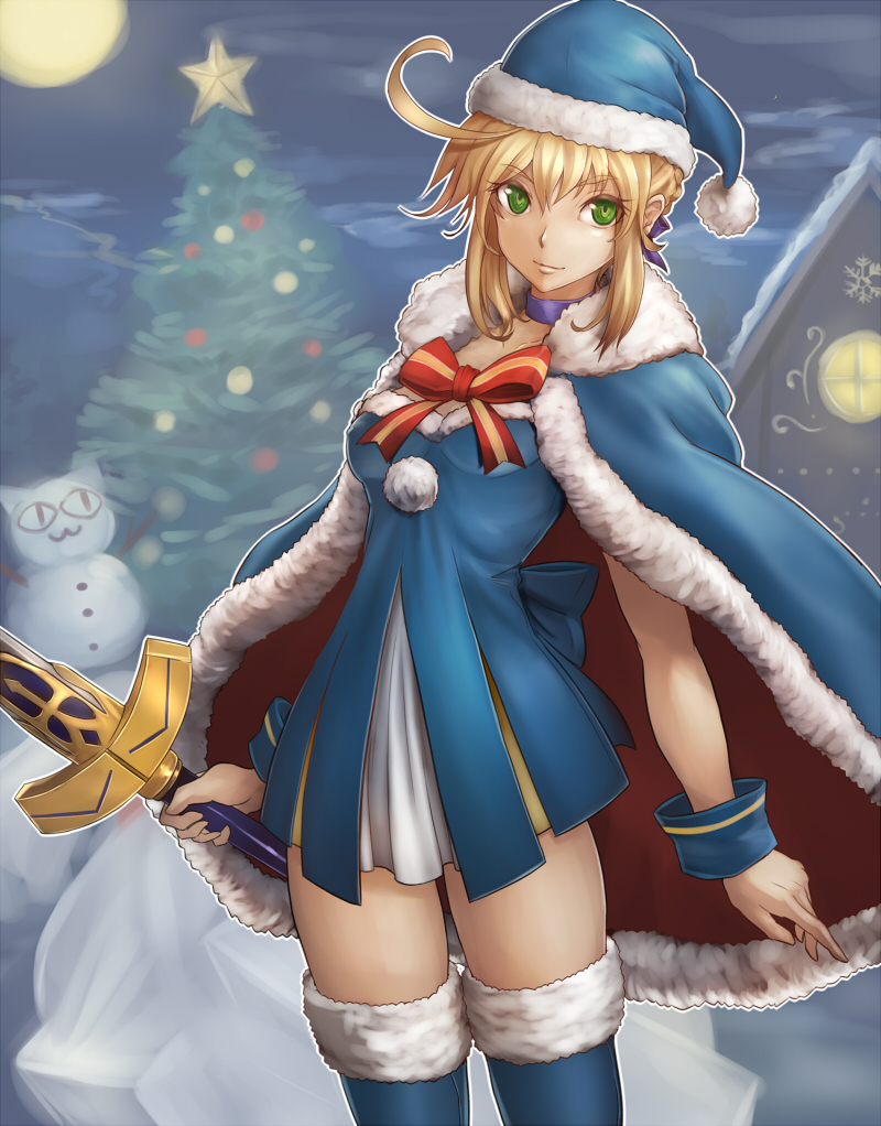 artoria pendragon, saber, saber alter, neco-arc, and santa alter (fate and 1 more) drawn by sowel_(sk3)