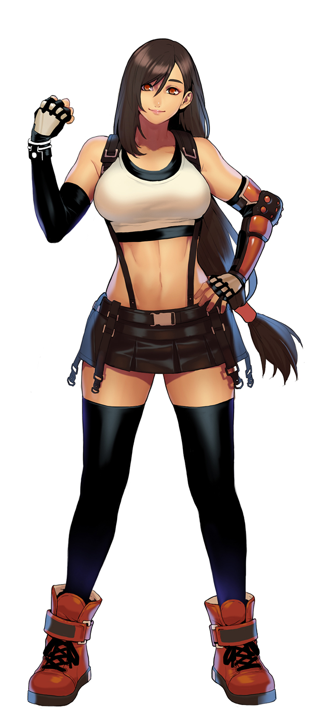 tifa lockhart (final fantasy and 2 more) drawn by psychicjin
