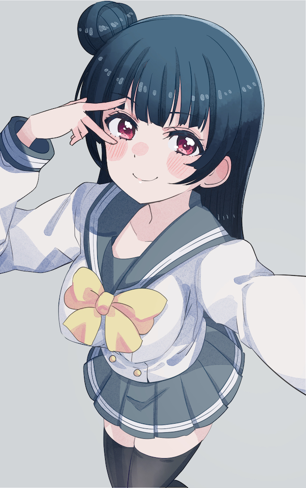 tsushima yoshiko (love live! and 1 more) drawn by cream_(nipakupa)