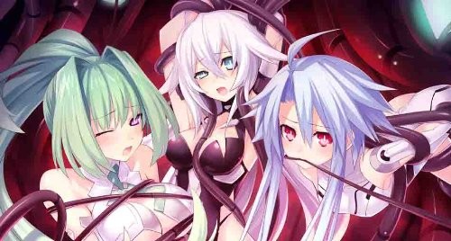 noire, blanc, vert, black heart, white heart, and 1 more (neptune and 1 more) drawn by tsunako