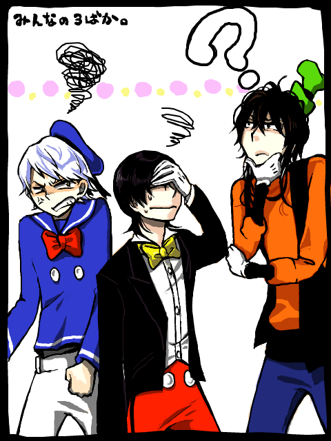 mickey mouse, donald duck, and goofy (mickey mouse & friends) drawn by yanyantsukebou