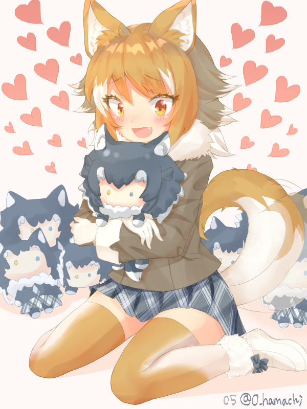 grey wolf and italian wolf (kemono friends) drawn by o_hamachi