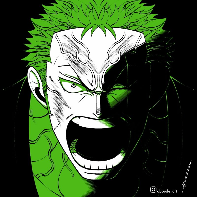 roronoa zoro (one piece) drawn by aboude_art