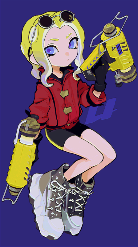 octoling player character and octoling girl (splatoon and 1 more) drawn by imaikuy0