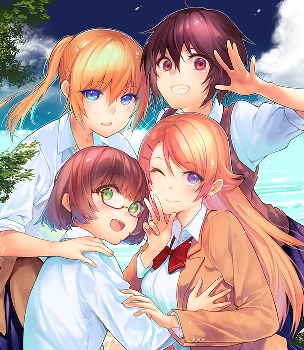 onishima homare, kujou shion, amatani mutsu, and suzumori asuka (sounan desuka?) drawn by sagara_riri