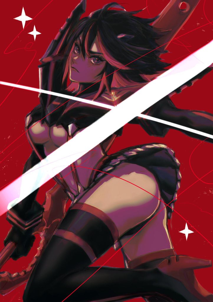matoi ryuuko and senketsu (kill la kill) drawn by noie_(neunteedelstein)