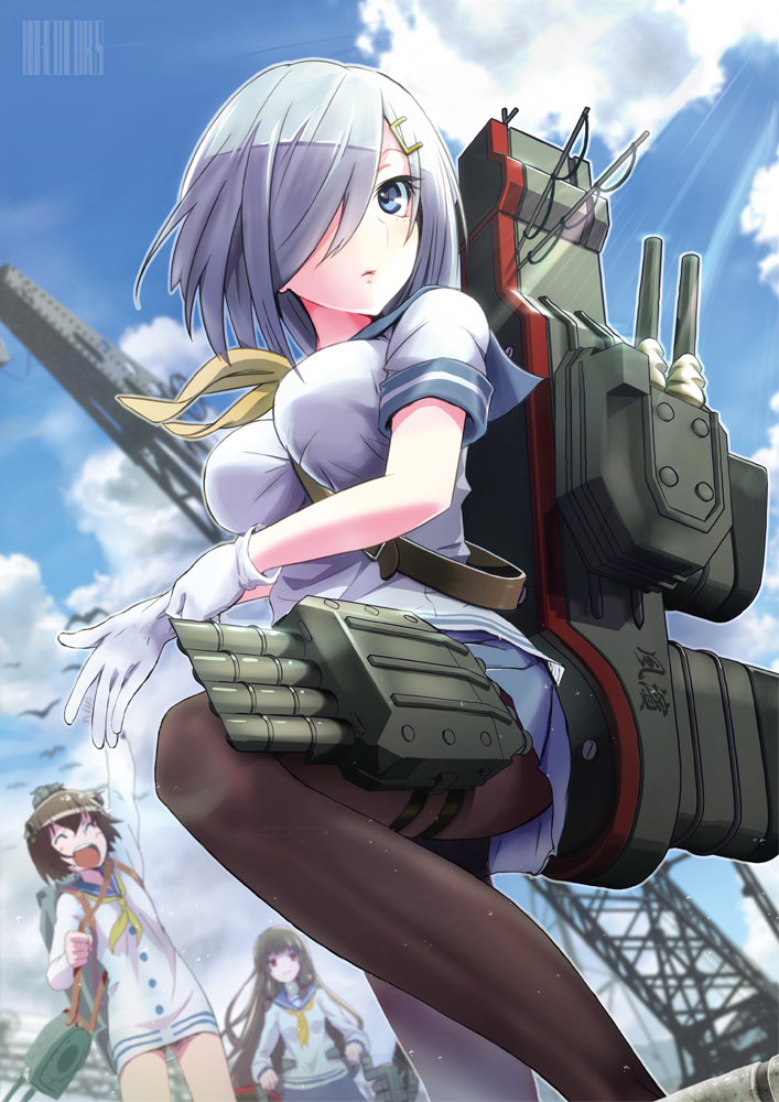 hamakaze, yukikaze, and isokaze (kantai collection) drawn by s.h.v
