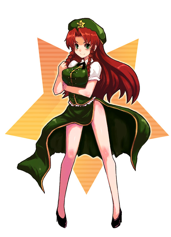 hong meiling (touhou) drawn by kara_(color)