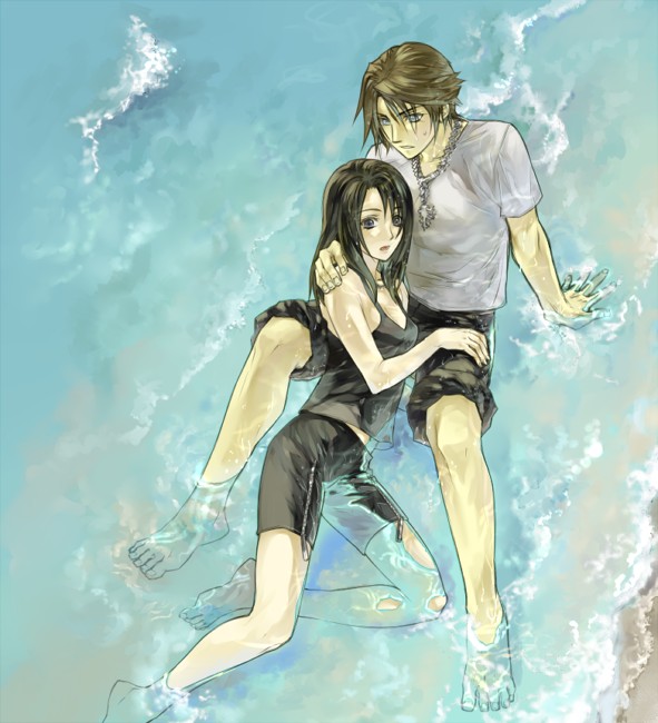 squall leonhart and rinoa heartilly (final fantasy and 1 more) drawn by hinokami