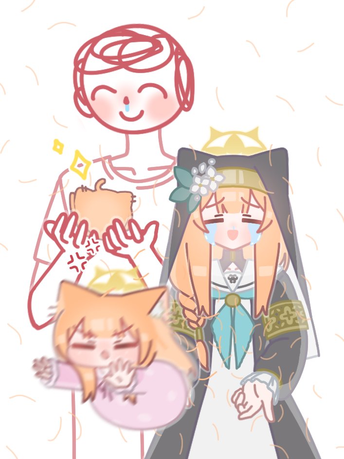 sensei, doodle sensei, and mari (blue archive) drawn by horuhara