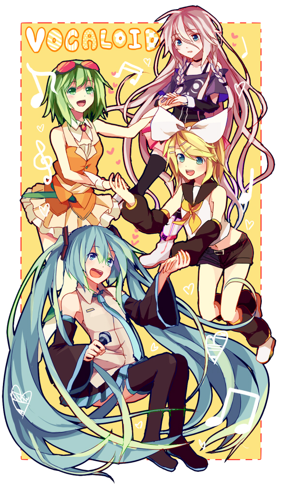 hatsune miku, kagamine rin, gumi, and ia (vocaloid) drawn by ayarin103