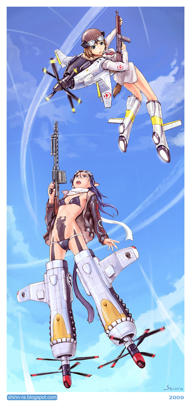 teacher and kannami yuuichi (world witches series and 1 more) drawn by shinra_(artist)