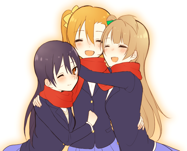 sonoda umi, minami kotori, and kosaka honoka (love live! and 1 more) drawn by chisumi