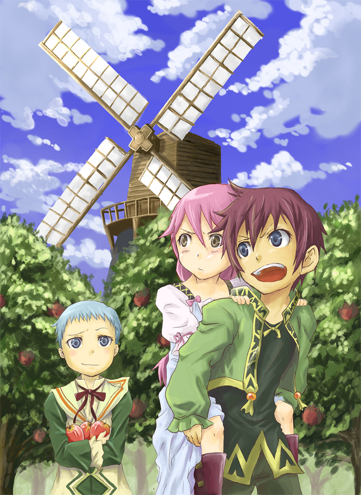 asbel lhant, cheria barnes, and hubert ozwell (tales of and 1 more) drawn by marimo_(momiage)