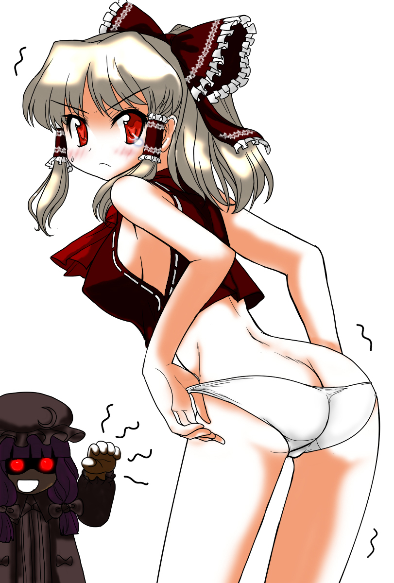 hakurei reimu, patchouli knowledge, and maga-reimu (touhou and 1 more) drawn by mono_(moiky) and spii_(esupi2)