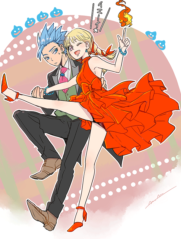 slime, camus, and veronica (dragon quest and 1 more) drawn by nidou_(rechlo)