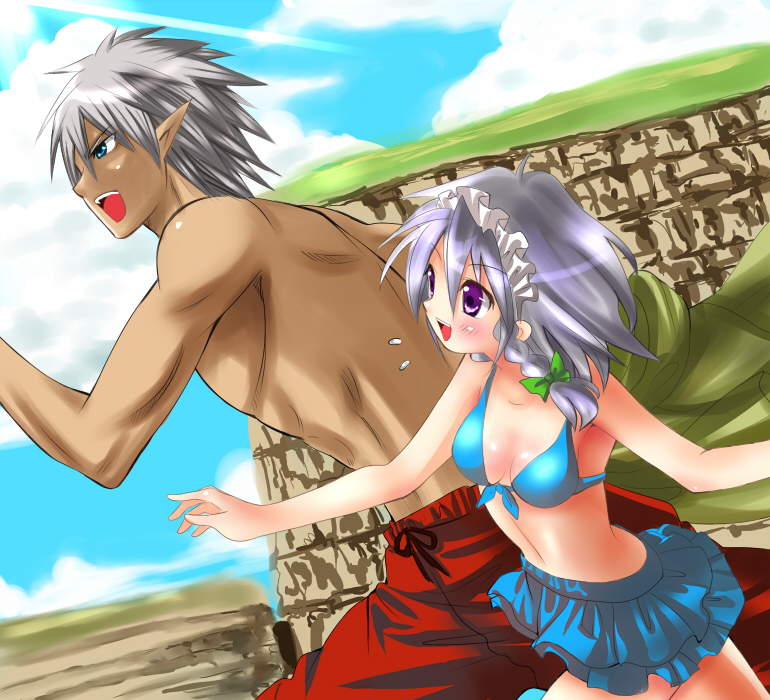 izayoi sakuya and buront (touhou and 3 more) drawn by nagare