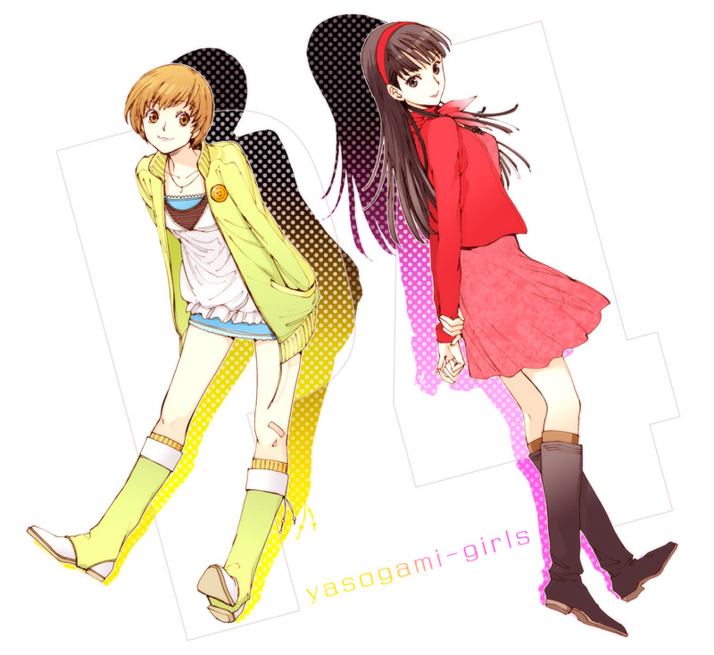 satonaka chie and amagi yukiko (persona and 1 more) drawn by tak_(karasuki)