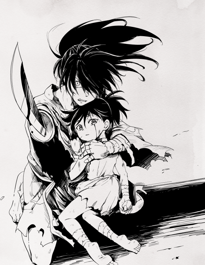 hyakkimaru and dororo (dororo) drawn by chigayasan